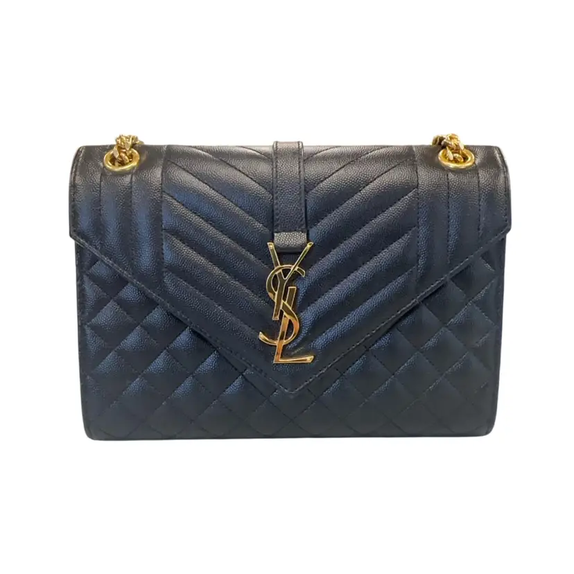 Saint Laurent Black Medium Envelope Bag