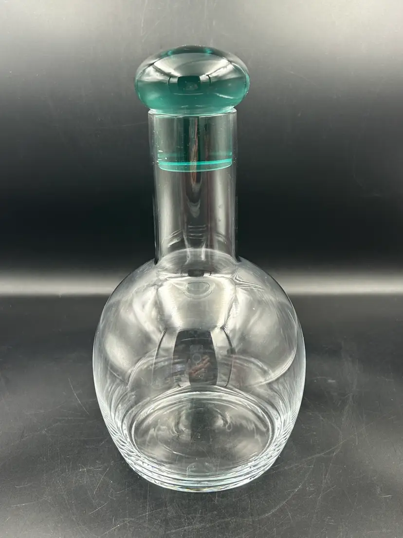 Hand Blown Glass Decanter By Artist Kertyu Nurminen Littala Finland