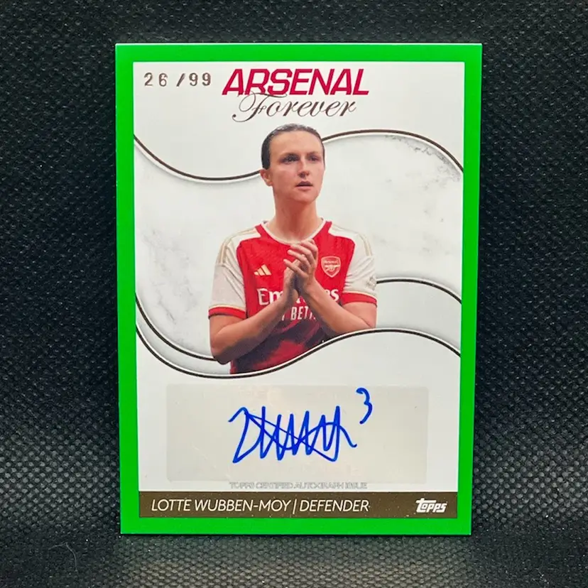 Lotte Wubben Moy 2024 Topps Arsenal Forever Autograph Green /99 Soccer Card