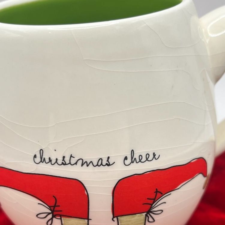 Rae Dunn 18 oz Elf Feet 'Christmas Cheer' Coffee tea Mug cup, holiday