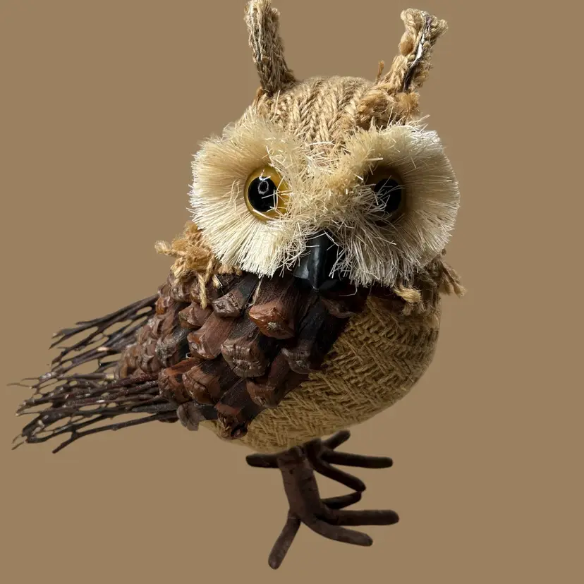 Organic Material 9.25" X 9.5" Standing Owl