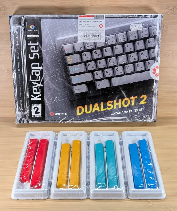 GMK DUALSHOT® 2 CYL Katana Base Keycap Set + Aesthetic Accent Spacebars - Retro Playstation Theme