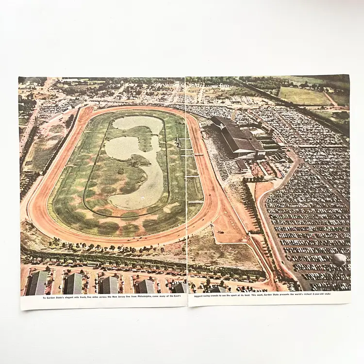 Garden State Park Race Track New Jersey Vintage 1950s Magazine Print 2 Pages