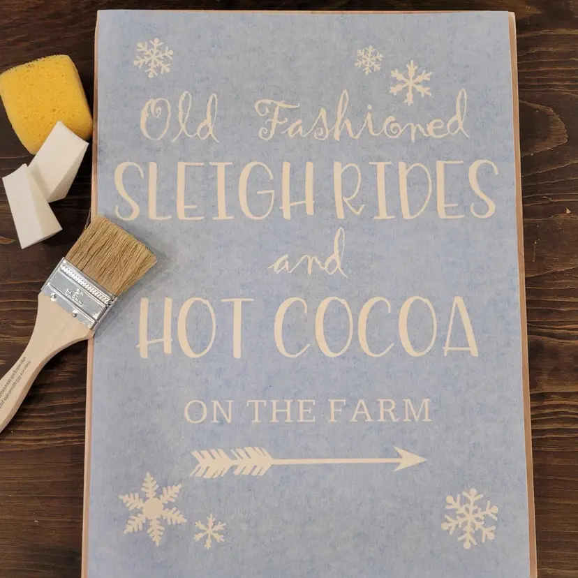 12 X 16 Wooden sign Paint Kit - Sleigh Rides & Hot Cocoa