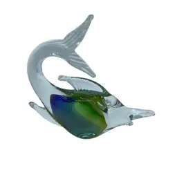Murano Style Marlin Or Swordfish Made In Italy Mouth blown