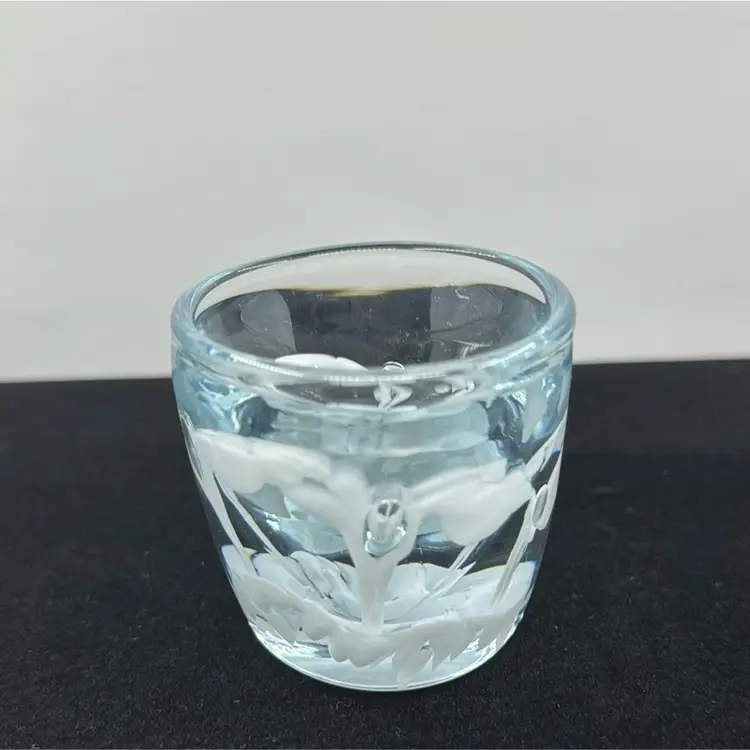 Shot Glass Paperweight With Controlled Bubbles -GLOWS