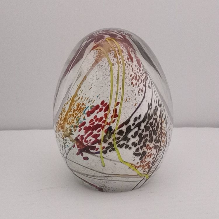 Signed vintage egg paperweight