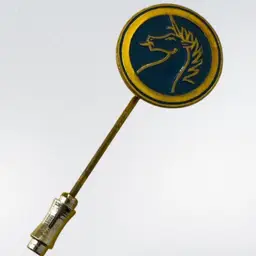 #36 Costume Gold Tone Unicorn Hat Pin 2”