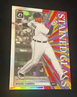 Miguel Cabrera 2020 Panini Donruss Optic Stained Glass Holo Prizm #SG-4 Detroit Tigers