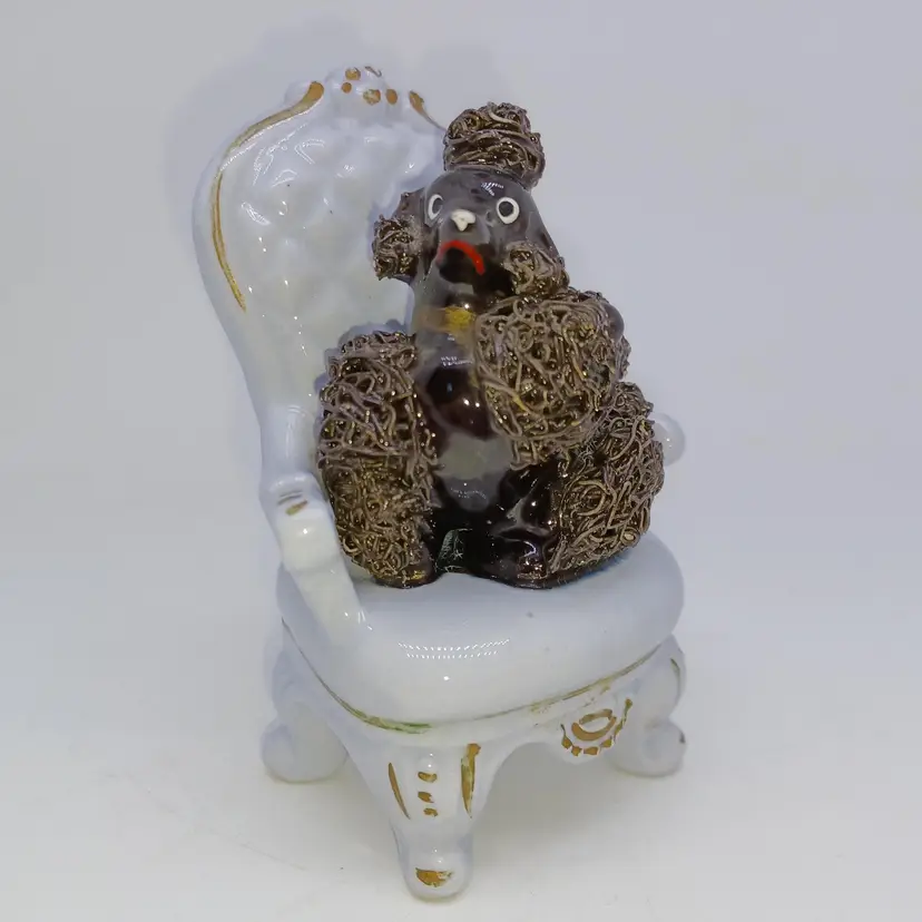 Spaghetti Poodle in Blue Chair 1950’s Kitsch Collectable