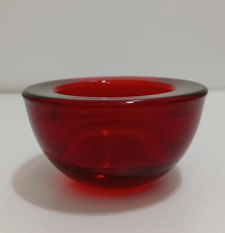 Vintage MCM Red Glass Votive