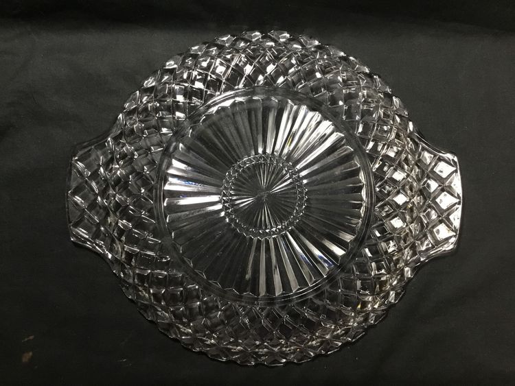 Depression glass serving tray, Anchor Hocking, waffle pattern, platter, dish