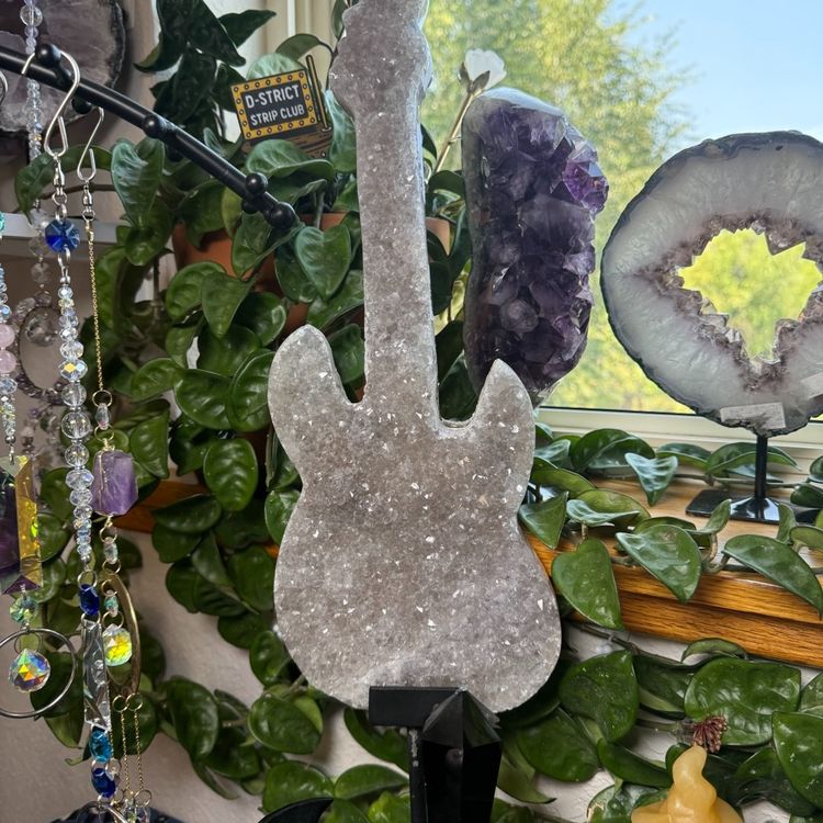Amethyst Guitar On Stand