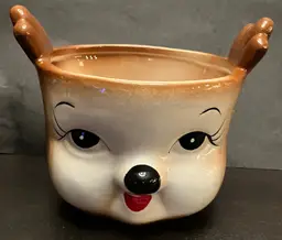 Global Design Collections Deer Reindeer Candy Planter Gift Container Antlers