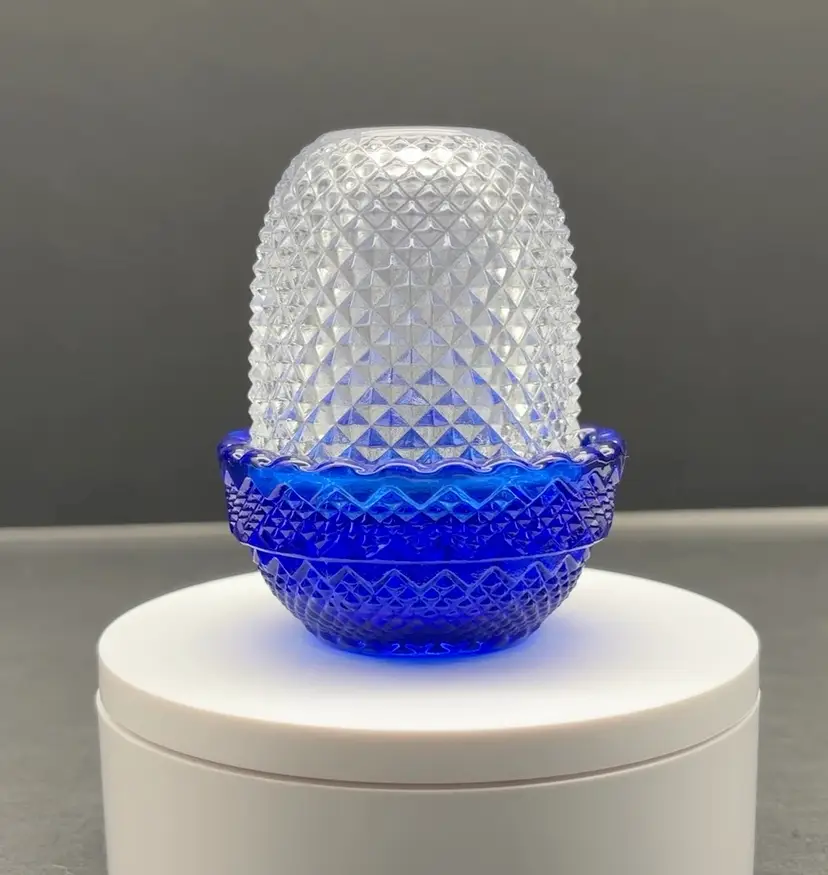 Mosser Cobalt Blue Glimmer Courting Fairy Lamp 4"