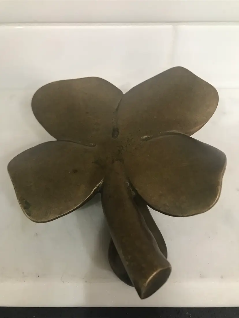 Vintage Four Leaf Clover Brass Door Knocker