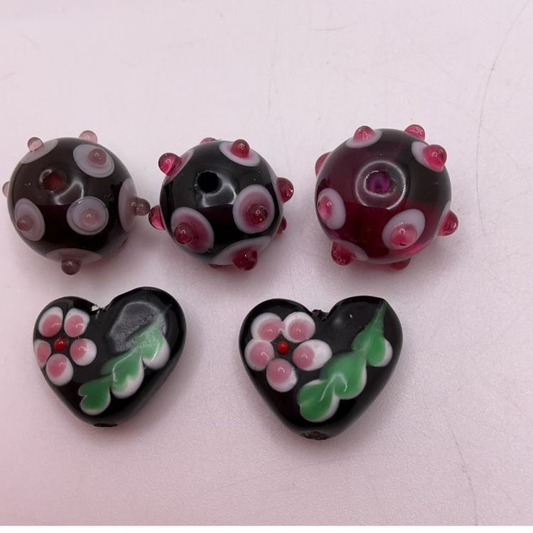 Lampwork Glass Bead Set of 5