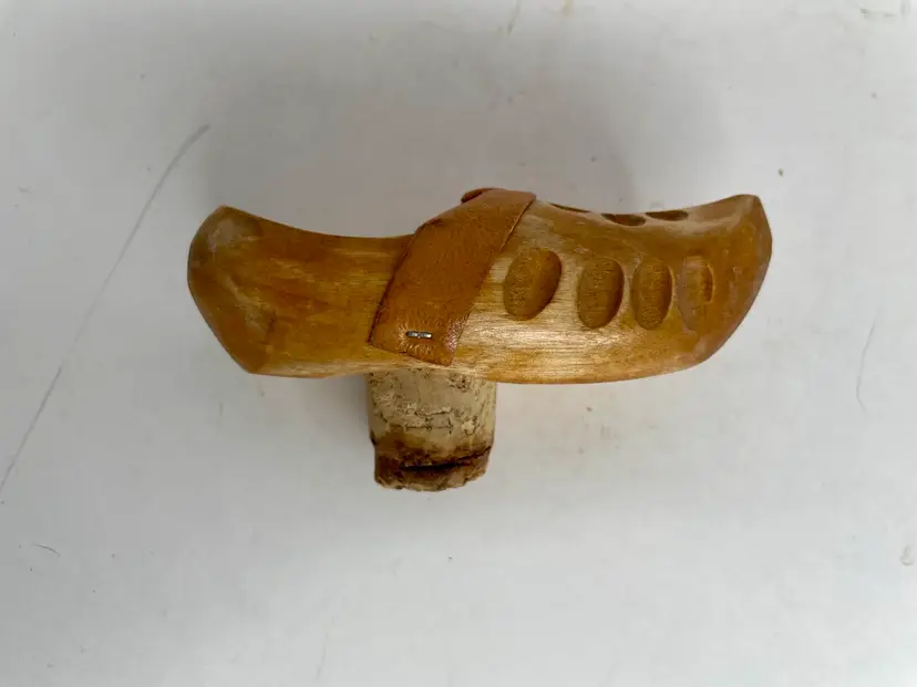 Vintage Wooden Dutch Shoe Clog  Bottle Stopper