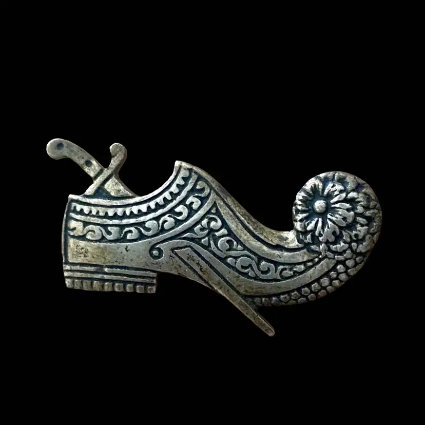 Victorian Pin - Silver Greek Tsarouchi Shoe 