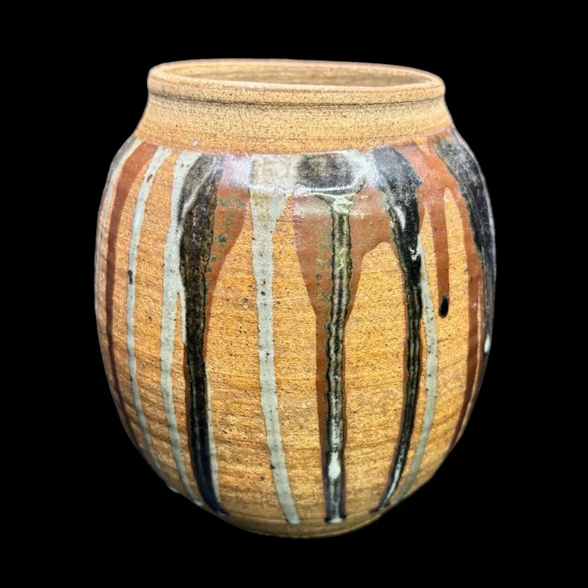 Drip Glaze Studio Pottery Flower Pot 5.5” Vase Planter