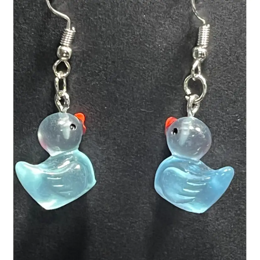 Blue Duck Earrings Made By Me