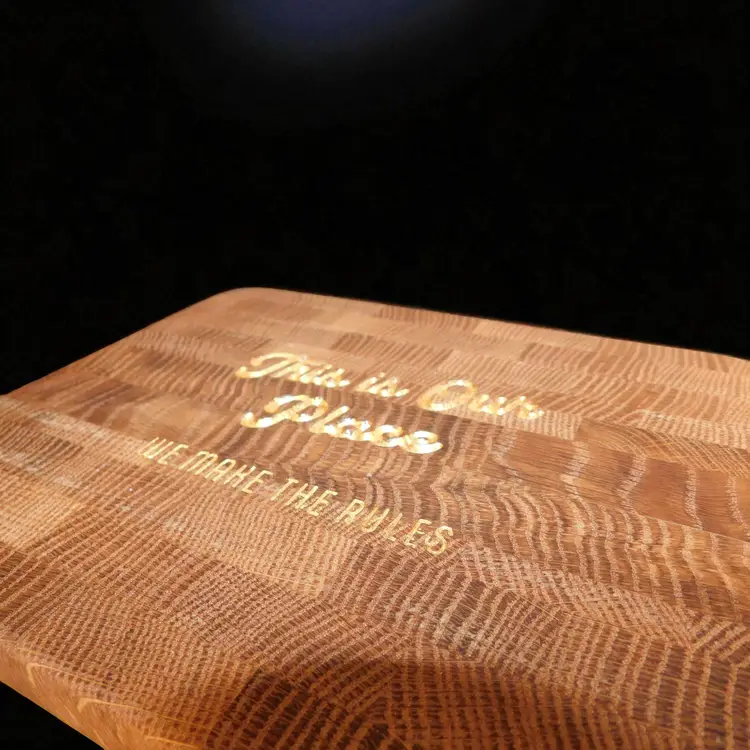 This is Our Place We Make the Rules 24k Inlay End Grain Cutting Board