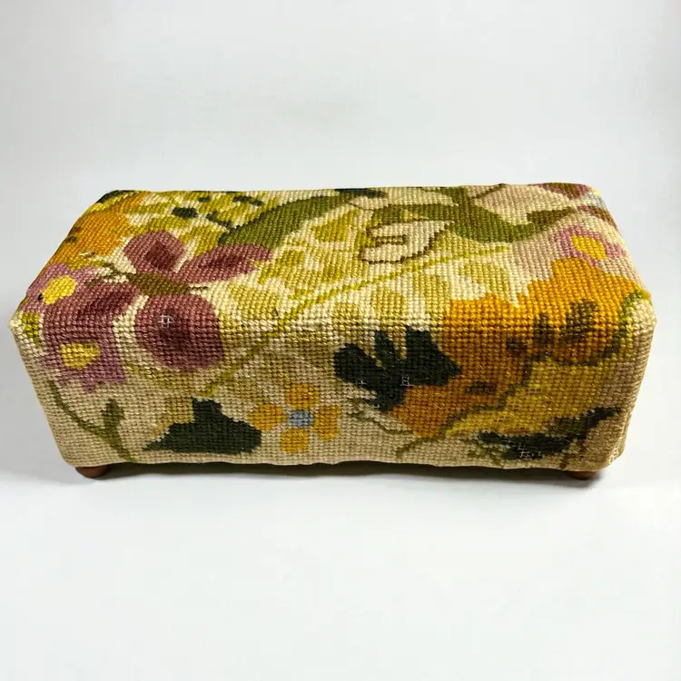 Vintage needle point brick cover doorstop 8.5" x 4" x 3" without brick