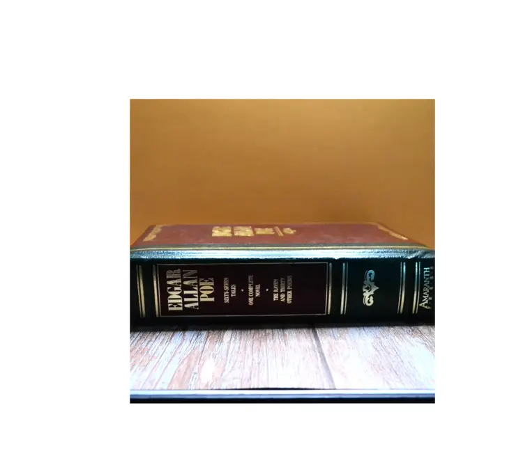 Edgar Allan Poe 67 Stories 31 Poems 1 Novel in Gilt Leather Binding Halloween Display