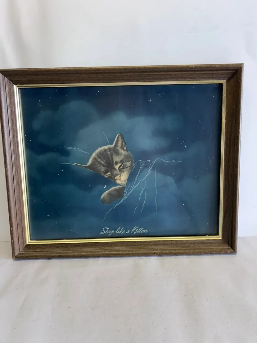 Vintage Framed Print Chessie The Railroad Kitten Railroad Advertising