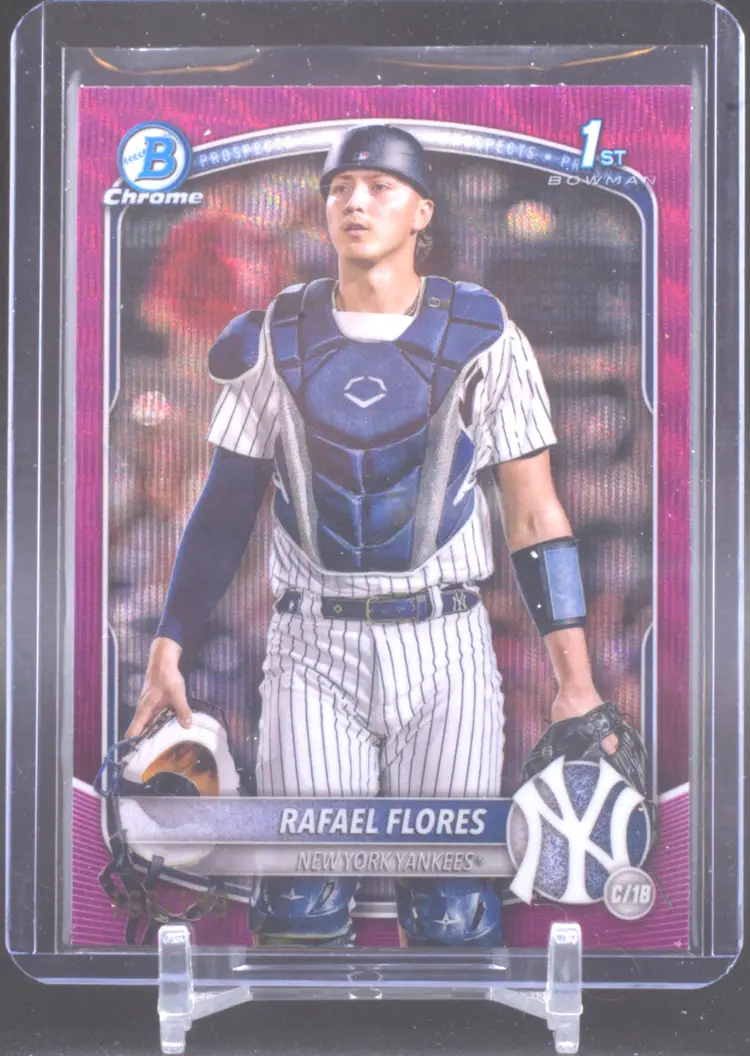 2025 Bowman Chrome Fuchsia Wave Refractor /199, Rafael Flores, New York Yankees
