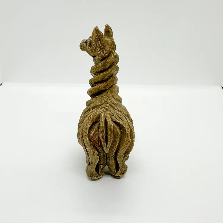 Vintage Artesania Rinconada Llama Wolly Alpaca Sculpture Clay Whimsical Folk Farm