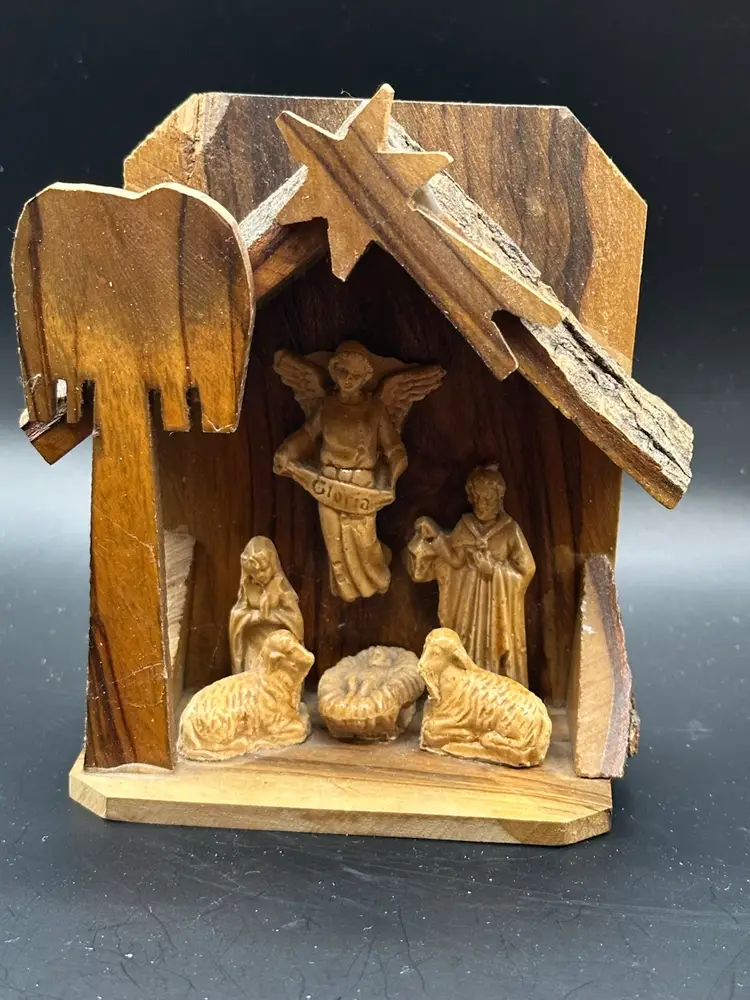 Olive Wood Nativity From Jerusalem