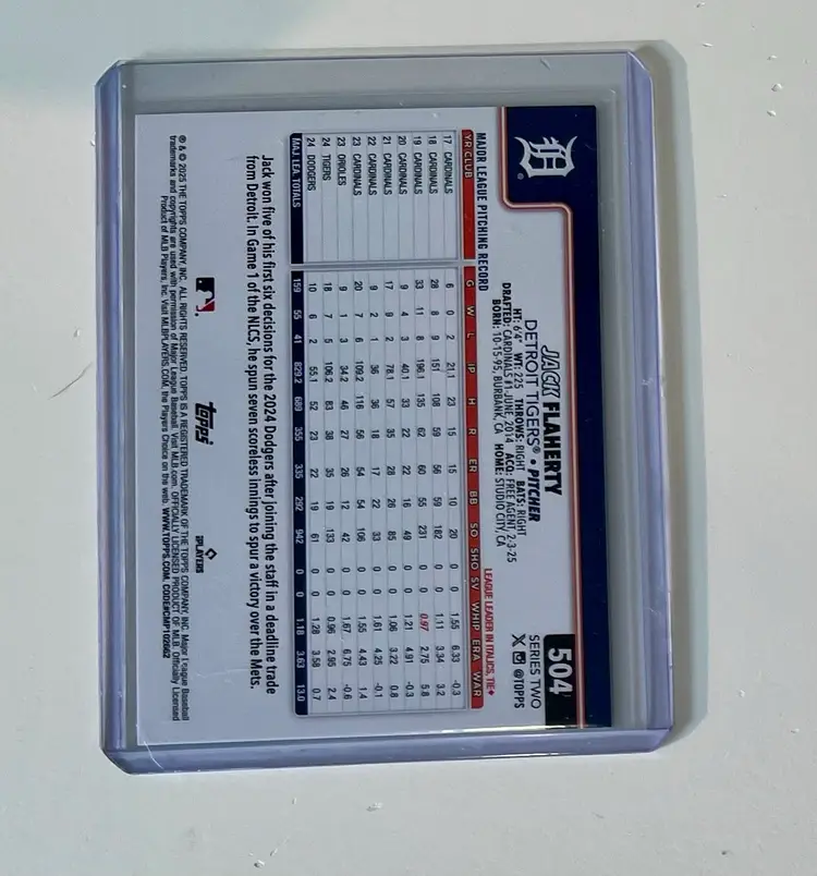 Jack Flaherty Aqua Rainbow Foil Detroit Tigers