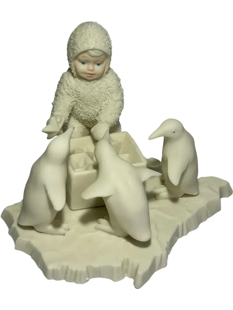Dept 56 Snowbabies “Helpful Friends” Penguins & Stars Bisque Porcelain Figurine