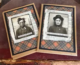 Halloween Cards For Adults Creepy Vintage Photos Collage Mixed Media