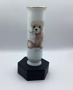 #20 My 1st Show Bud Vase Otagiri Japan Cat Teddy Bear