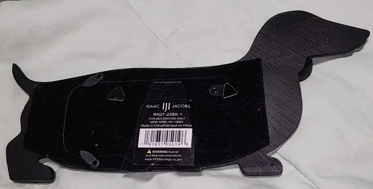 New Dachshund Two-Picture Frame Black Matte Ceramic Isaac Jacobs Hang or Stand