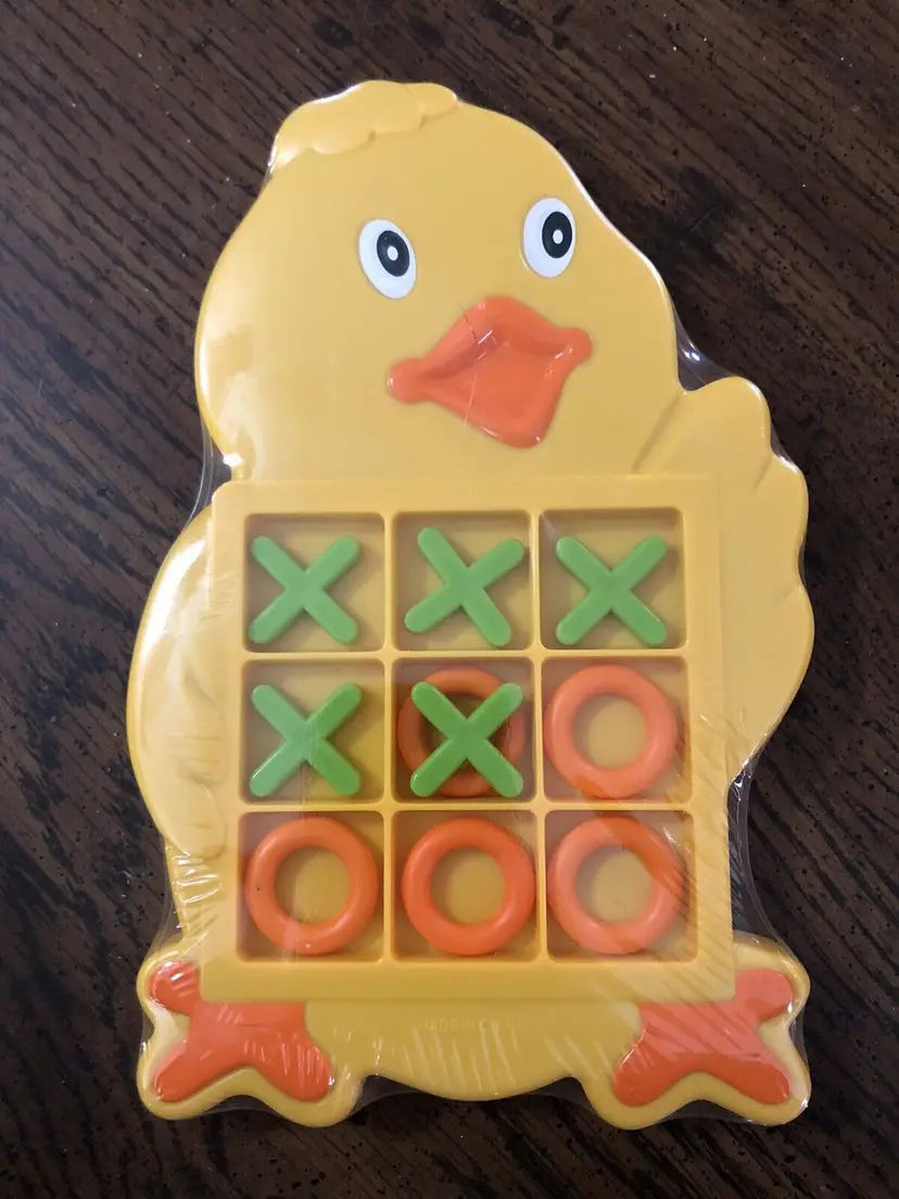 Happy Easter Duck Chick Tic Tac Toe Plastic Board Game