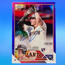 Bryce Johnson RC Auto 129/250 Purple Refractor Autograph - 2023 Topps Chrome - San Francisco Giants