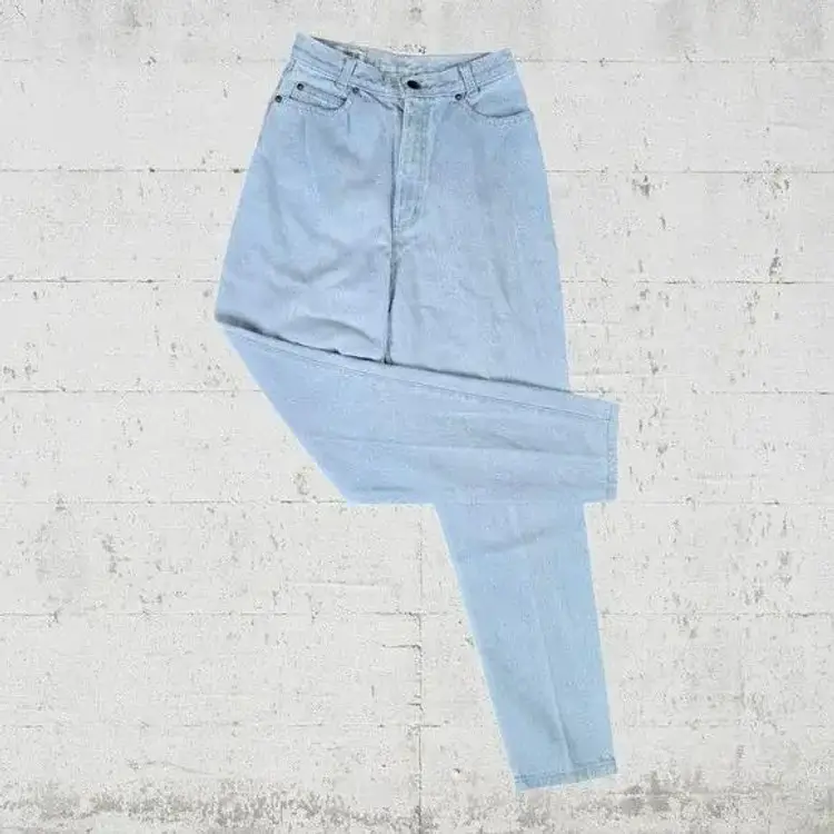 Vintage 80s Light Wash High Waisted Mom Jean Tapered Womens Jeans Size 4