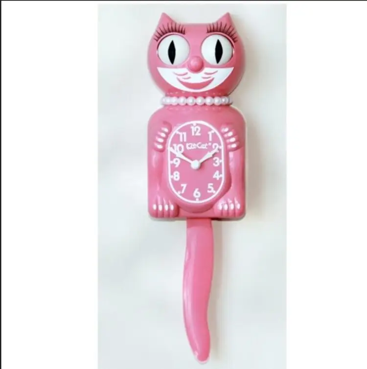 RETIRED Strawberry Ice Pink Lady Kit-Cat Clock