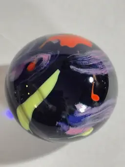 Vintage WCG/Willow Creek Glass, Borowske, Cobalt & Multi Color Paperweight