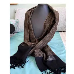 15/ Brown & Black BRUNO PIATTELLI Lambs Wool Scarf