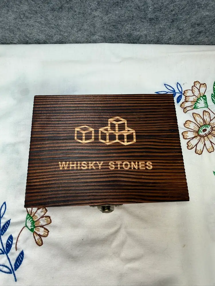 🥃 Whisky Stones Gift Set with Wooden Storage Box