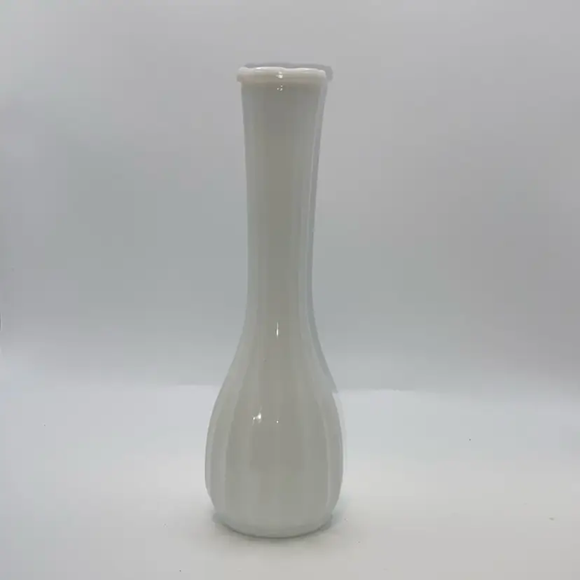 Vintage CLG Co. white milk glass bud vase
