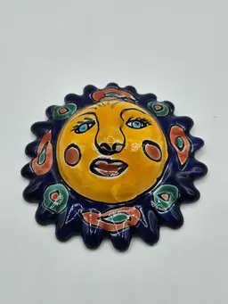 Talavera Sun Colorful Wall Hang, Mexico