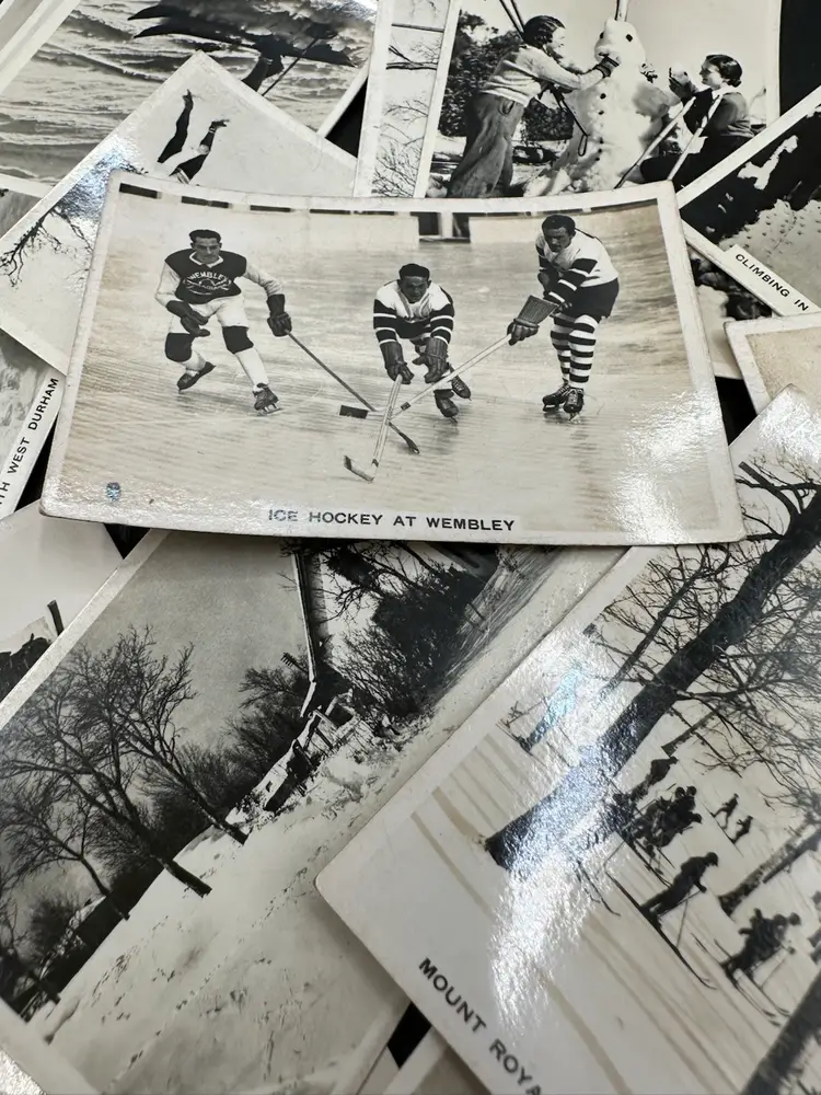 #08 PICK ONE! Black & White Winter Themed Vintage Cigarette Cards