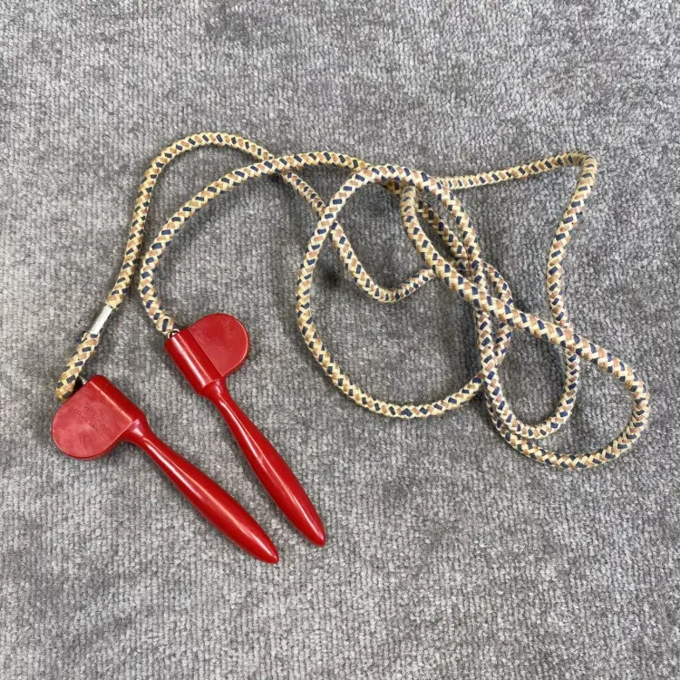 Vintage Pressman Toy Jump Rope With Counter Red Plastic Handles Toy