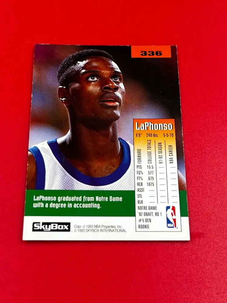 1993 Skybox Collector Basketball Trading Card Nuggets Laphonso Ellis #336