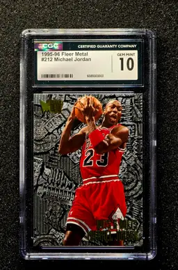 1995-96 Fleer Metal Michael Jordan Nuts & Bolts #212 Bulls CGC 10 Gem Mint